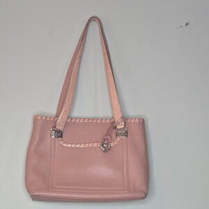 Brighton Pink Pebbled Leather Shoulder Bag with Heart Shaped Toggle
